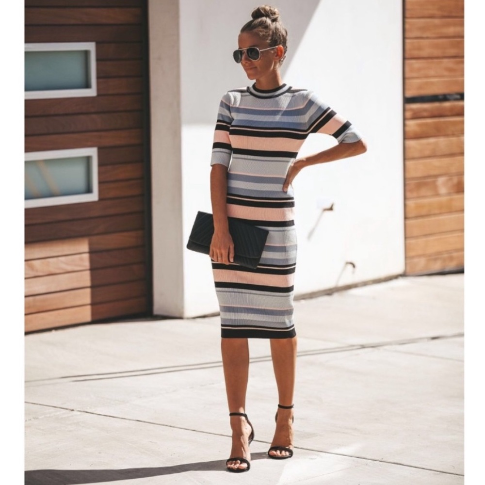 NWT Vici Striped Midi Sweater Dress